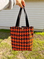 Reversible trick-or-treat tote
